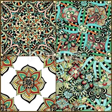 Luxury oriental tile seamless pattern. Stock Illustration