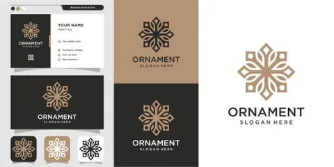 Luxury ornament logo and business card design Stock Illustration