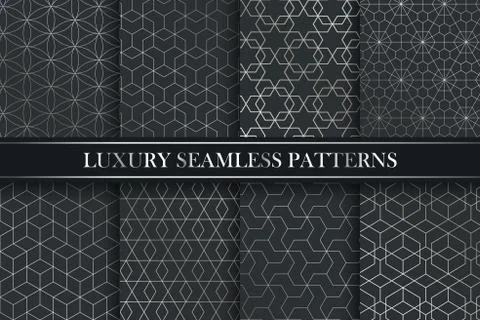 Luxury ornamental seamless gradient patterns. Vector collection. Illustrazione stock