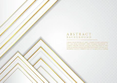 Luxury overlap square shape design gold metallic and white background style w Stock Illustration