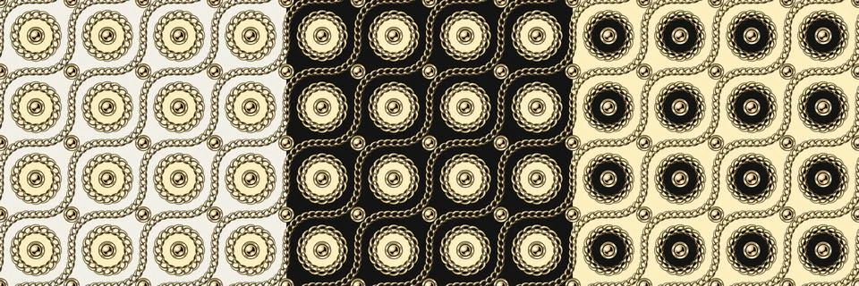 Luxury patterns with circles, wavy diagonal lines Stock Illustration