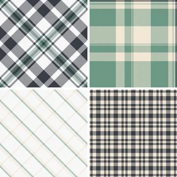 Luxury plaid set developed for premium packaging. Refined tartan variations e Illustrazione stock