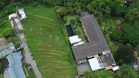 A luxury pool in the back yard of a Balinese Villa. Stock Footage 102302186
