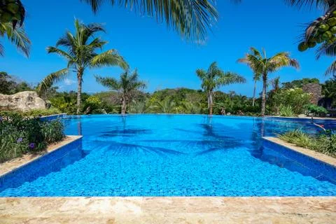 Luxury pool landscape Stock Photos