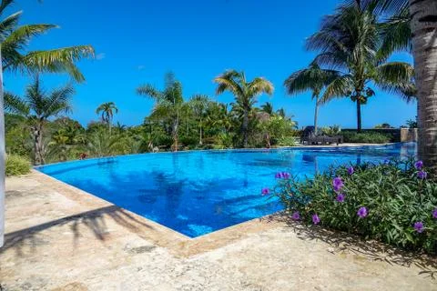 Luxury pool landscape Stock Photos