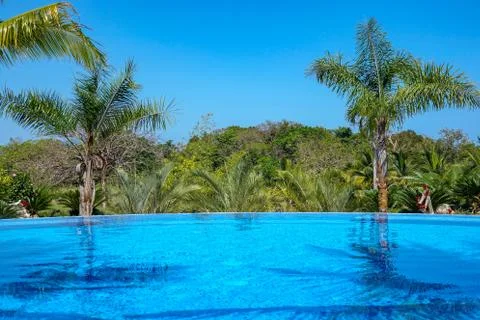 Luxury pool landscape Stock Photos
