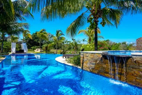 Luxury pool landscape Stock Photos