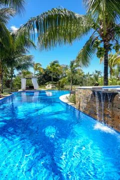 Luxury pool landscape Stock Photos