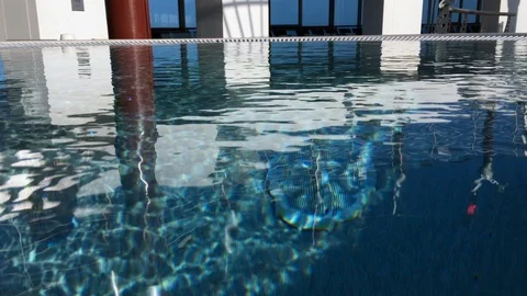 Luxury pool with reflection Stock Footage 94707104