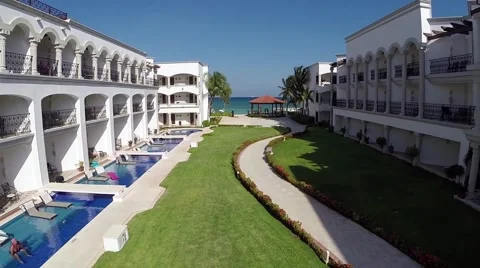 Luxury pool at a vacation resort Stock Footage 47790856