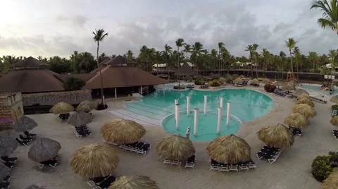 Luxury pool at a vacation resort Stock Footage 52706722