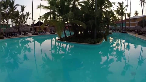 Luxury pool at a vacation resort Stock Footage 52706934