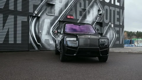 Luxury Premium Rolls Royce Cullinan in Parking Stock Footage 320151508