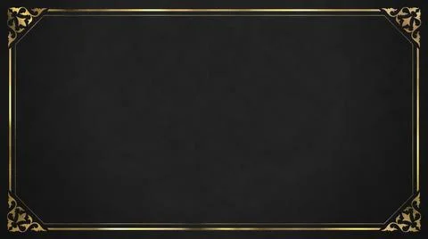 Luxury Presentation Slide Background Template Illustration w/Frame Golden Effect Illustrazione stock