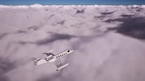  Luxury private jet above the clouds. Stock Footage 303496826