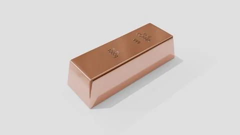 Luxury Pure Copper Ingot Studio Background Stock Illustration