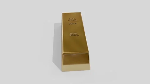 Luxury Pure Gold Ingot Studio Background 4K Stock Footage 342367791