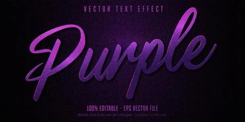 Luxury purple editable text effect on black canvas background Stock Illustration