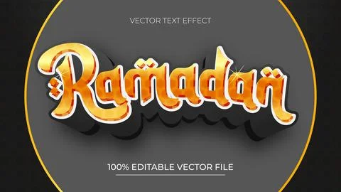 Luxury Ramadan Kareem Editable Text effect Template Stock Illustration
