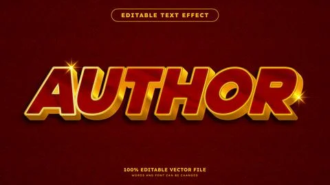 Luxury red gold bold 3d editable text effect suitable for luxury design Stock Illustration