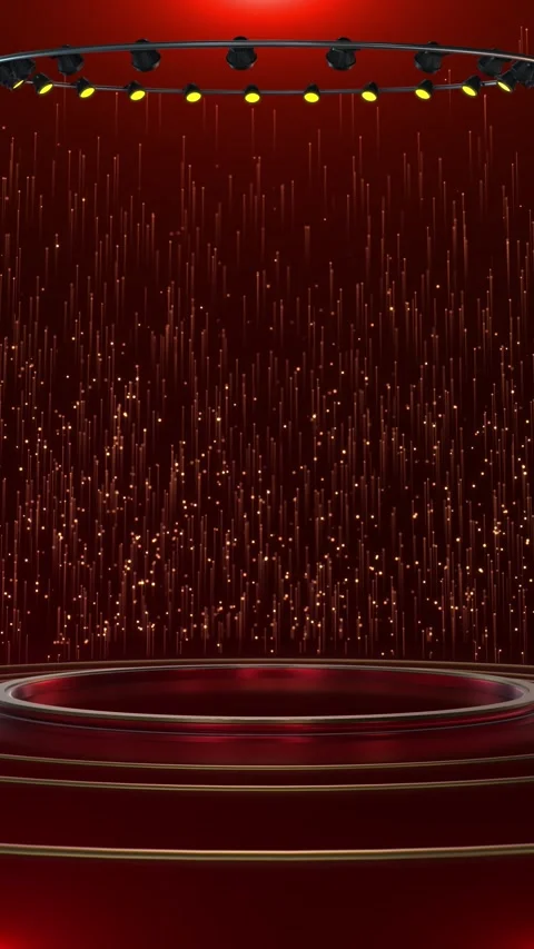 Luxury Red Podium Display Elegant Spotlight Background, stage platform refined l Stock Footage 341903603