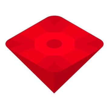Luxury red ruby icon, isometric style Stock Illustration