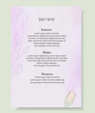 Luxury refined Vector Menu. Template of Menu. Vector Illustration Stock Illustration