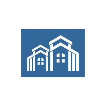 Luxury Residence Blue Logo 库存插图