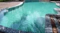 Luxury Resort Blue Swimming Pool on Tropical Island HD Footage