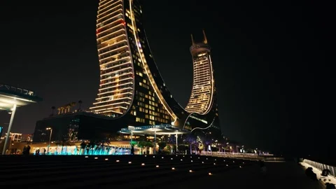 A luxury restaurant in Doha, Qatar Stock Footage 327534070