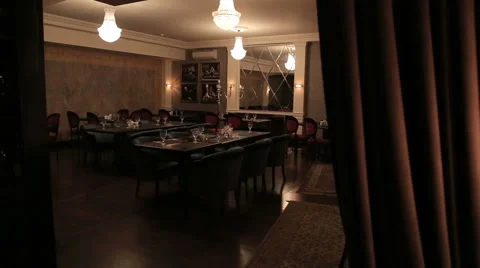 Luxury restaurant interior look Stock Footage 68636421