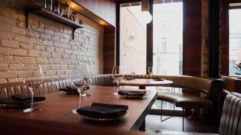 Luxury restaurant interiour  库存影片 201895242