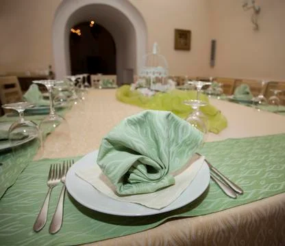 Luxury restaurant table Stock Photos