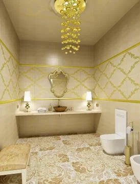 Luxury restroom interior Stock Illustration