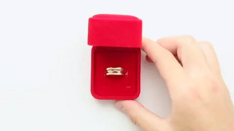 Luxury Ring Box Opening Romance Stock Footage 314251546