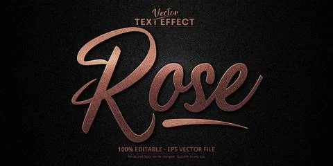 Luxury rose gold editable text effect on black canvas background Stock Illustration