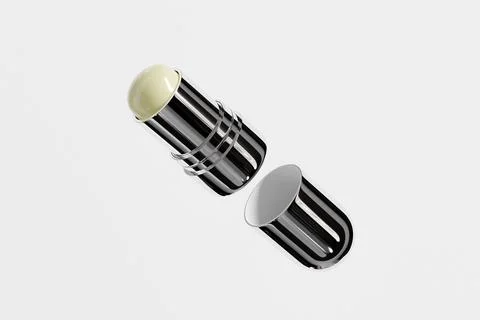 Luxury Rotating Solid Cream Tube mockup, metallic foundation Stick packaging イラスト素材