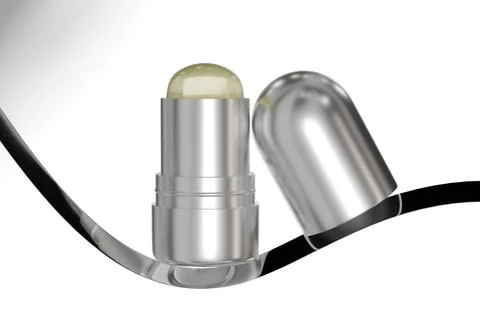 Luxury Rotating Solid Cream Tube mockup, metallic foundation Stick packaging Stock Illustration
