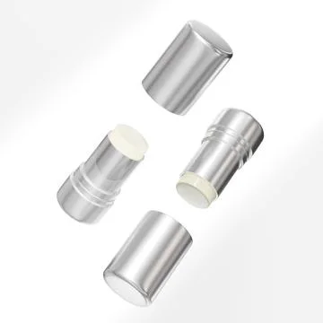 Luxury Rotating Solid Cream Tube mockup, metallic foundation Stick packaging イラスト素材