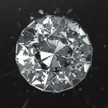 Luxury round diamond with lighting caustic Stock Illustration