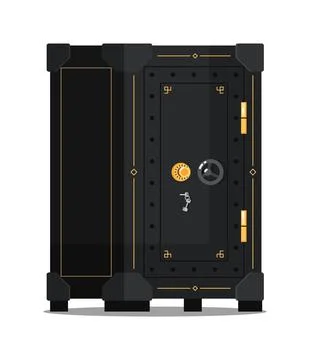 Luxury safe with combination lock and keys Stock Illustration