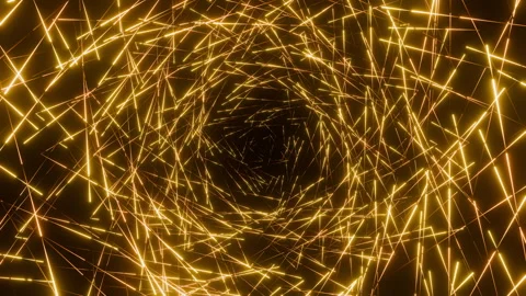 Luxury seamless loop animation of golden thin light lines moving right to left Stock Footage 340415164