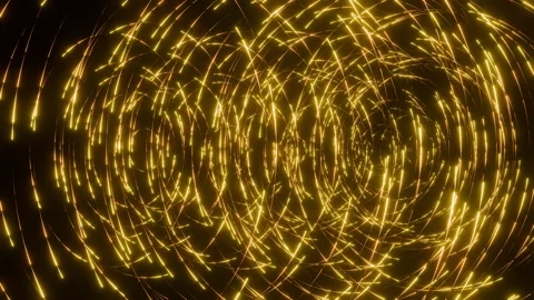 Luxury seamless loop animation of golden light lines forming an organic tunnel Stock Footage 340703390