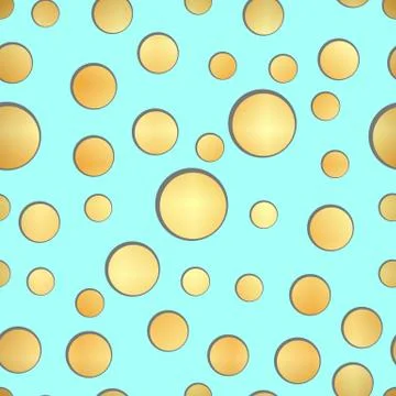 Luxury seamless pattern with gold circle on a blue background. Gold circle Illustrazione stock