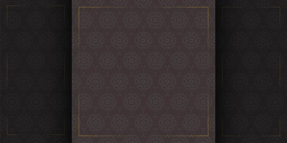 Luxury seamless pattern with gold frames template Stock Illustration