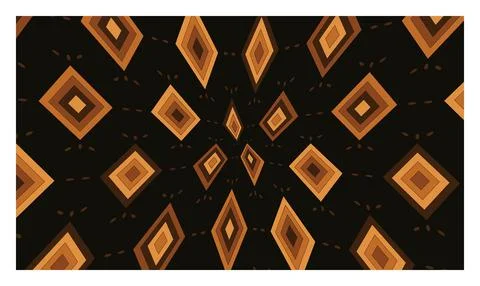 Luxury seamless pattern with warm brown tone diamond shapes on dark black b.. Stock Illustration