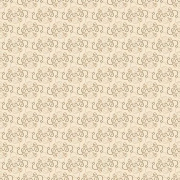 Luxury Seamless Wavy Line Pattern Vector with Neutral Baroque Color Palette 스톡 일러스트