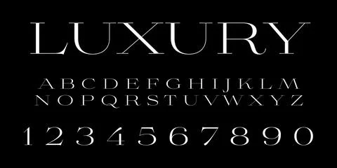 Luxury Serif Vector Font - Elegant Typography for High-End Branding Stock Illustration