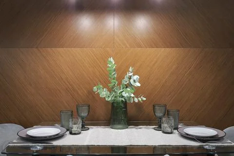 Luxury served table for two persons Fotos Stock