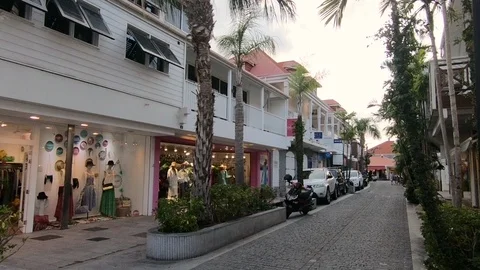Luxury Shopping in Gustavia Saint Barthe, Stock Video